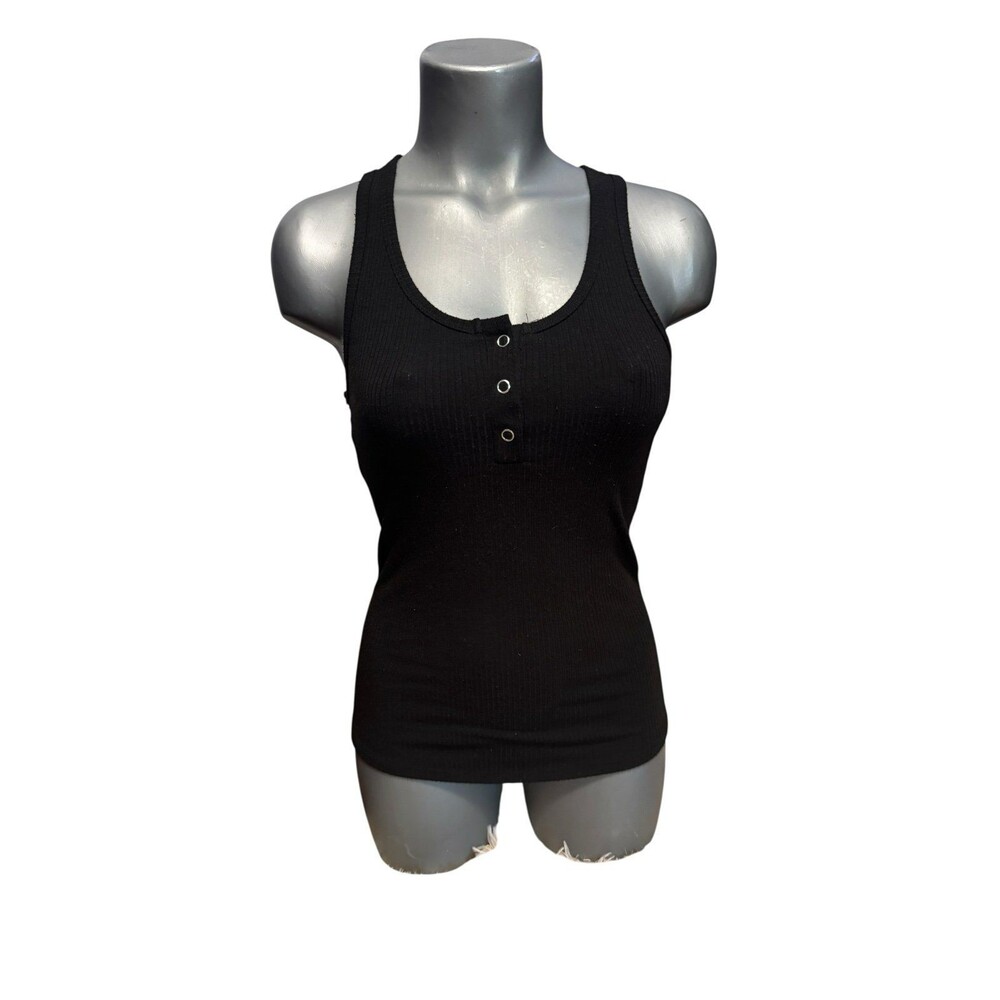 Bozzolo black stretch racerback tank top small
